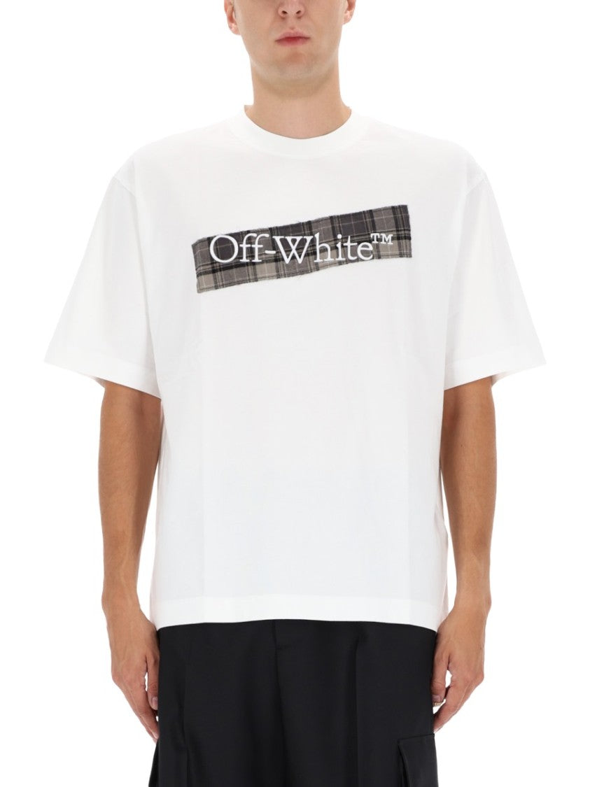 Off-White White Short-Sleeve T-Shirt With Embroidered Details