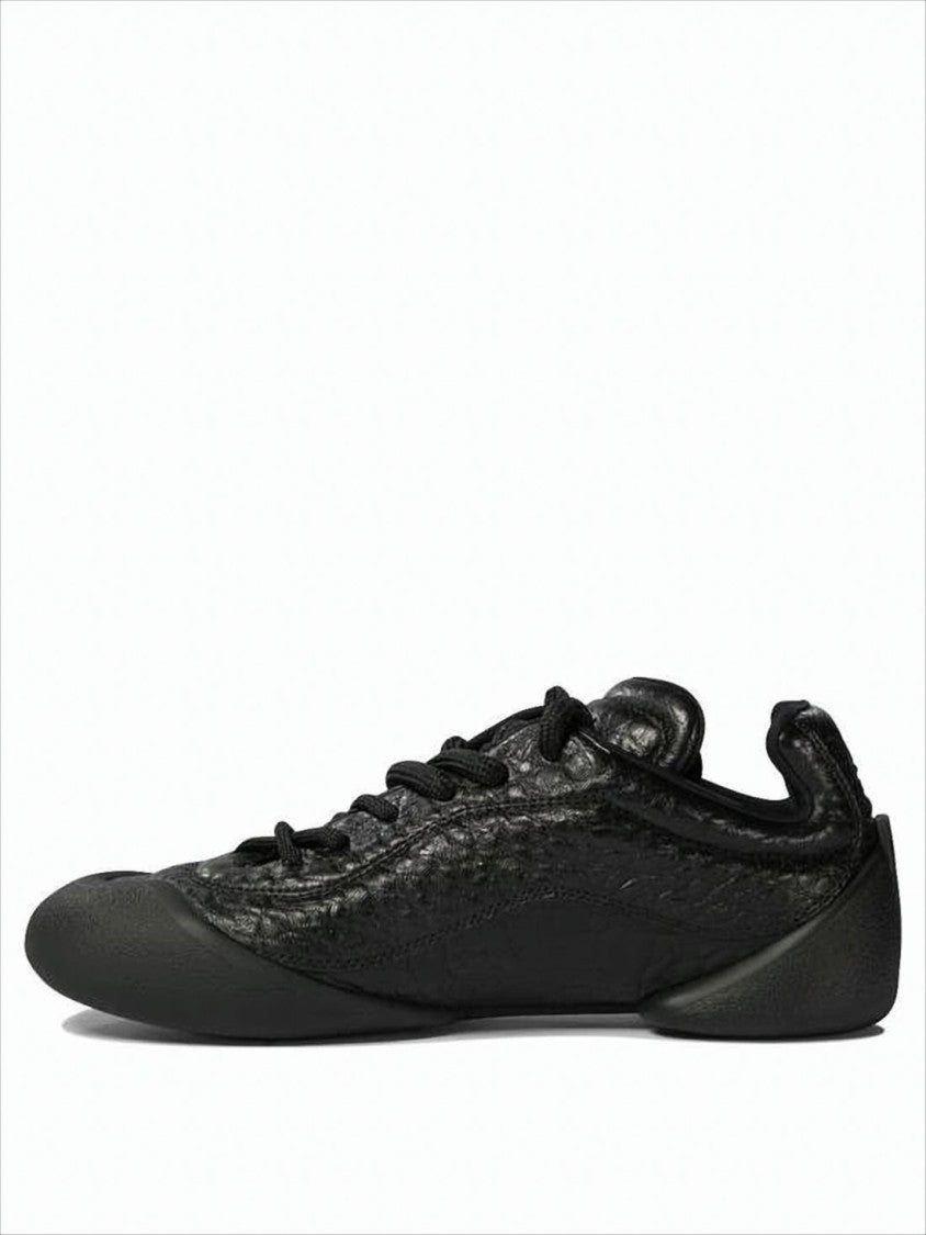 Alexander Mcqueen Textured Leather Sneakers With Sculpted Rubber Sole