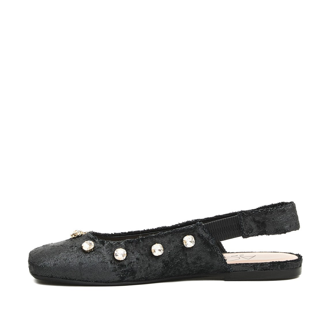 Agl Slingback Shoes In Textured Black Leather