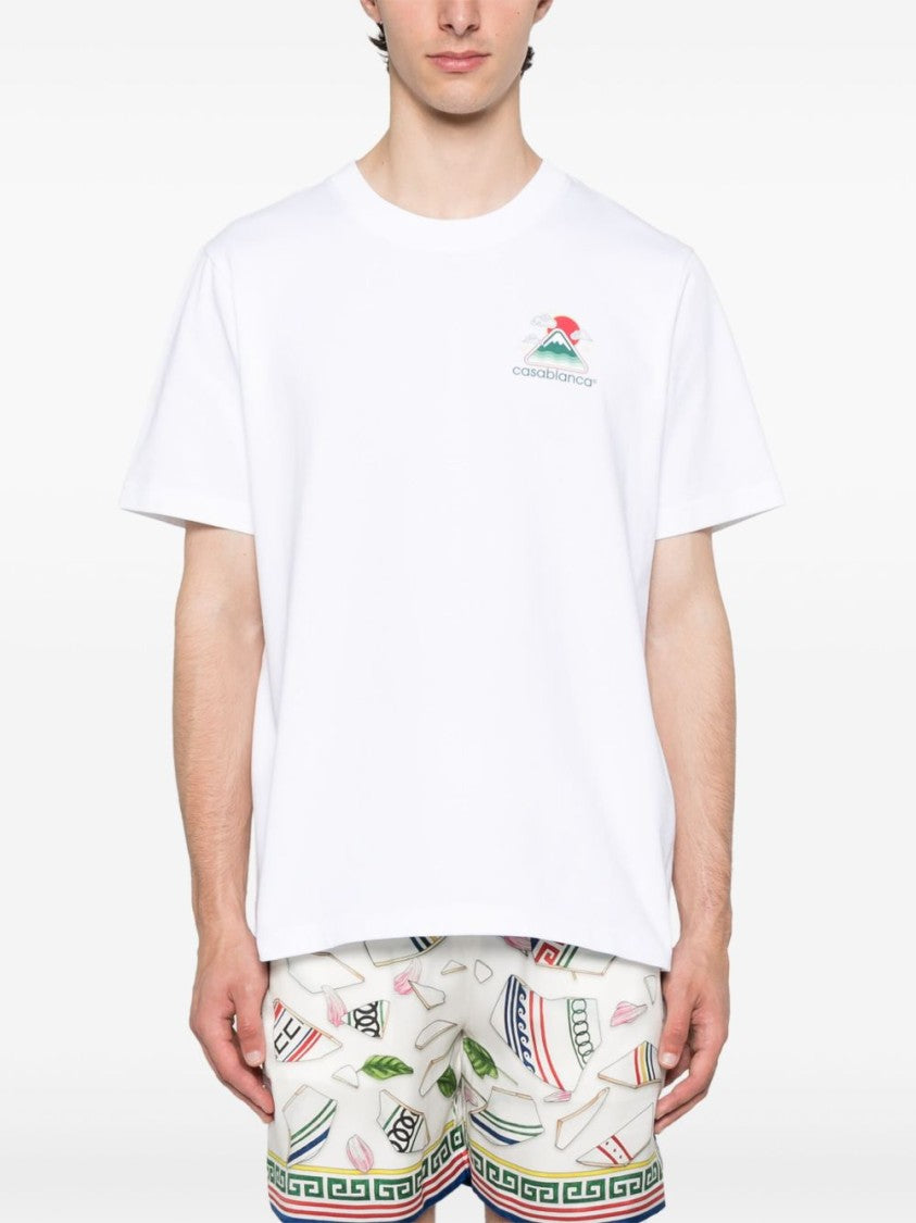 Casablanca Graphic Print Cotton T-Shirt With Classic Crew Neck