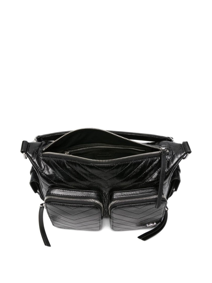 Pinko Quilted Calf Leather Shoulder Bag
