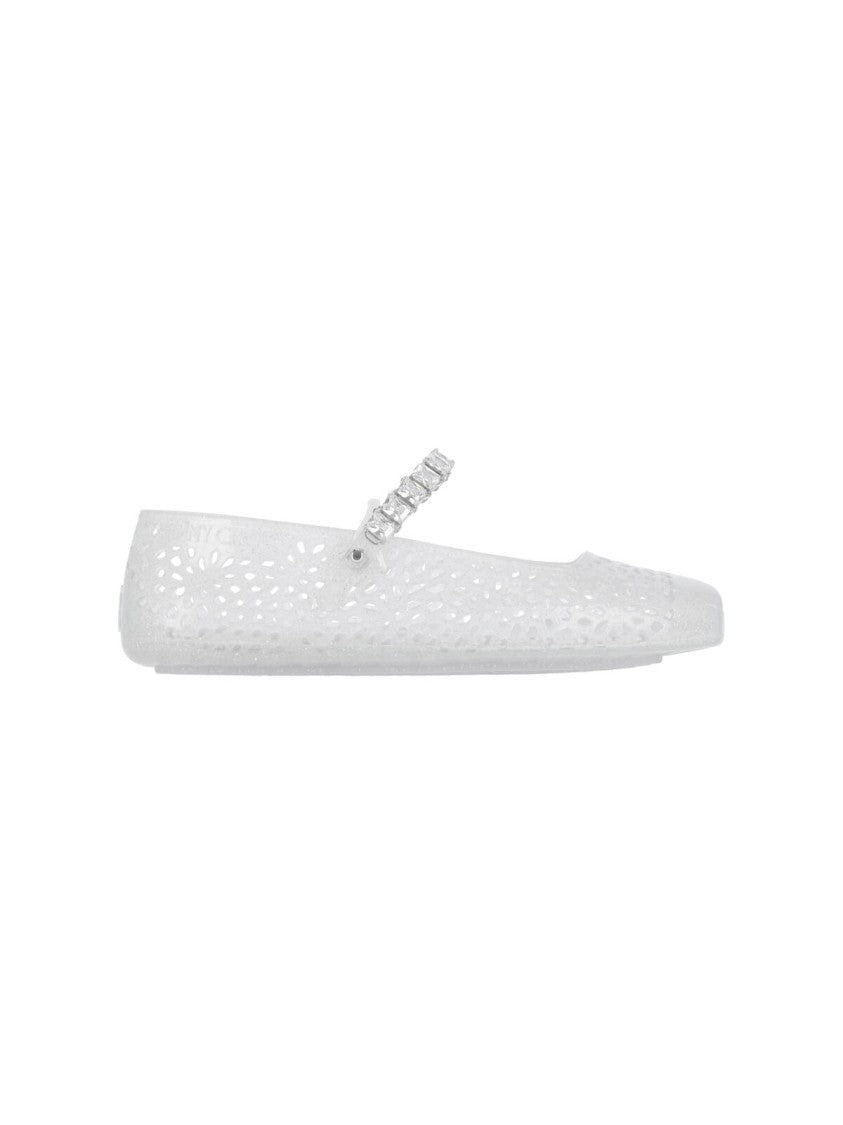 Jimmy Choo "Mary Jane Jelly" Ballerinas – Silver