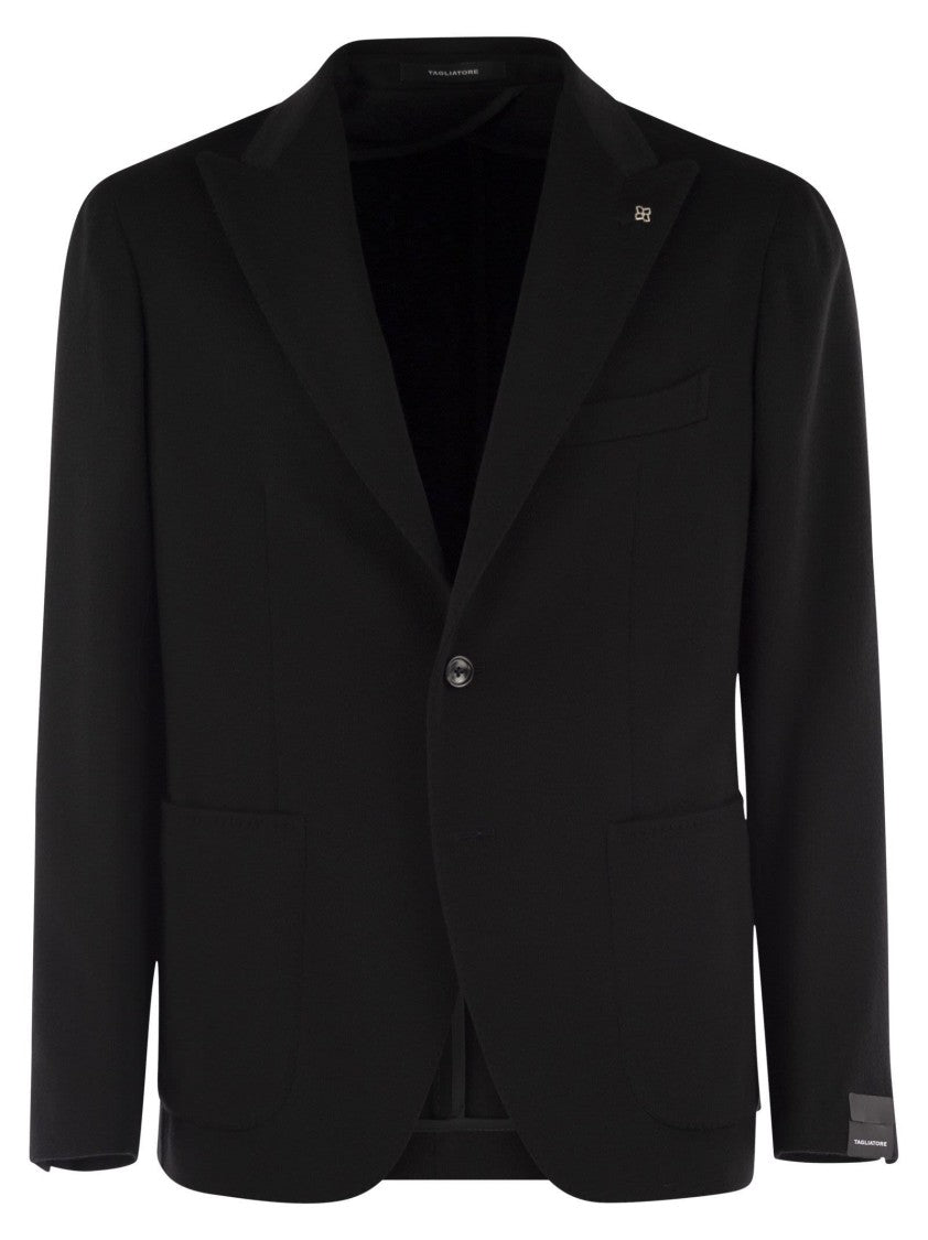 Tagliatore Refined Cashmere Jacket With Three-Button Design
