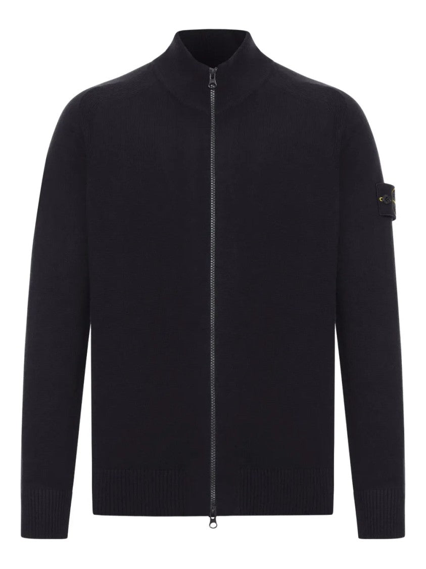 Stone Island Zip-Neck Wool Cardigan