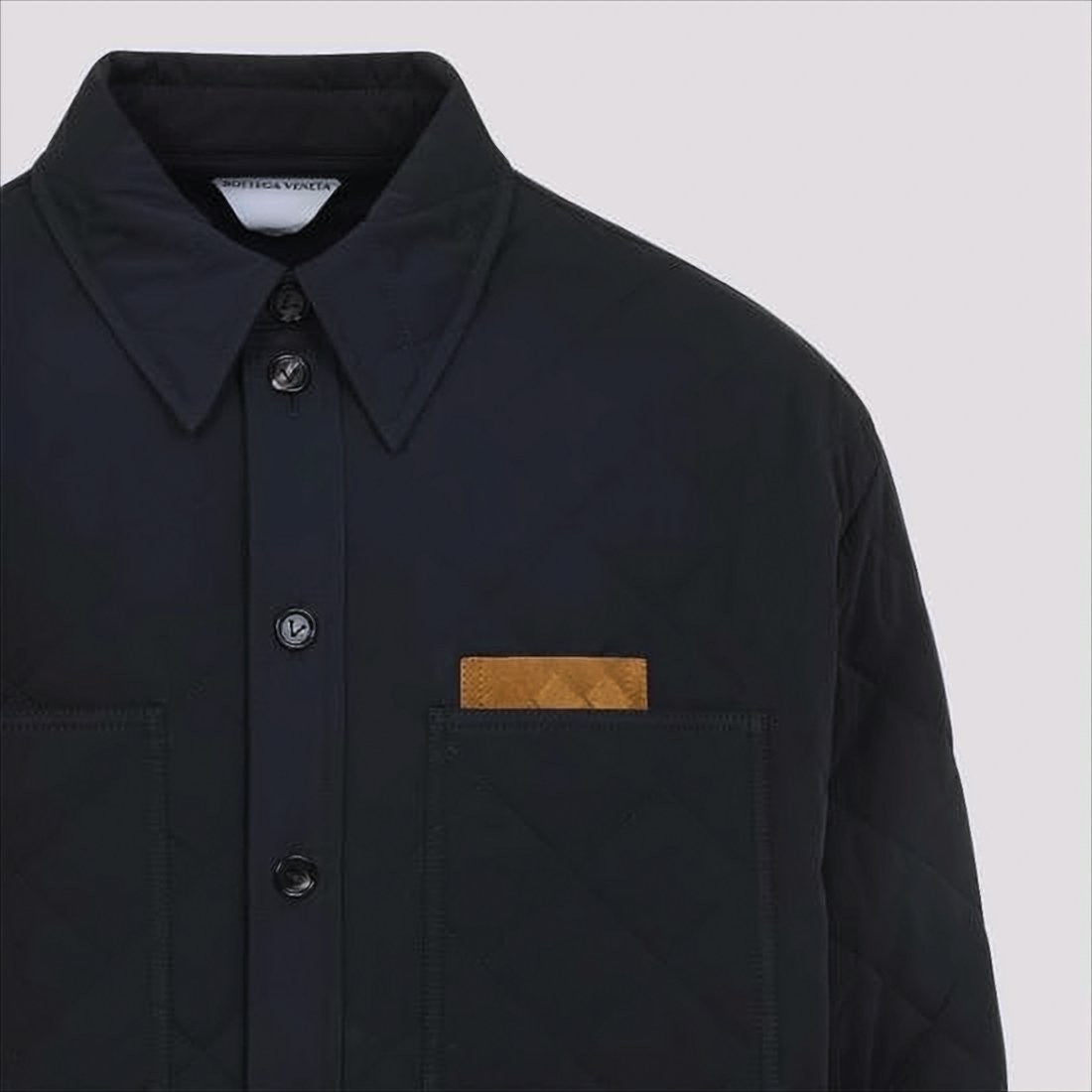 Bottega Veneta Quilted Black Casual Jacket With Button-Up Front