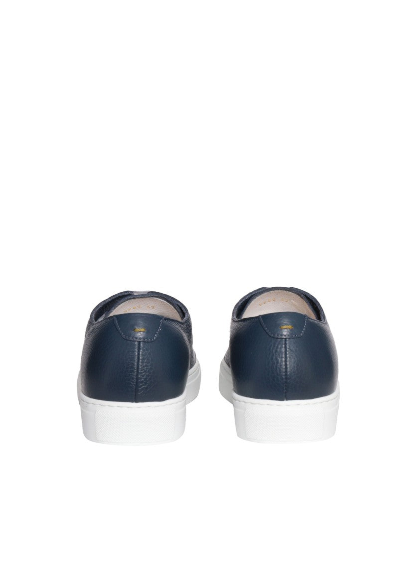 Doucal's Textured Blue Calfskin Sneakers