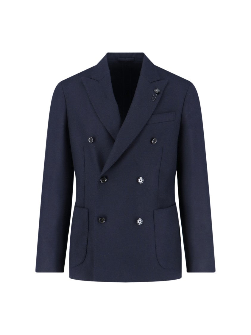 Lardini Double-Breasted Blazer – Navy