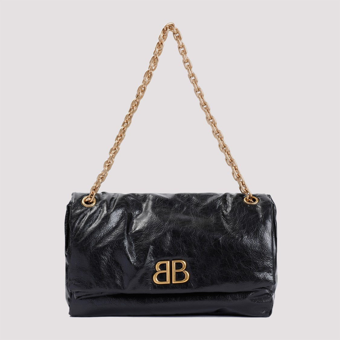 Balenciaga Monaco Chain Black Calf Leather Bag
