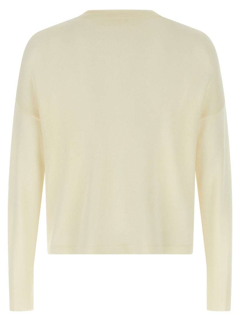 Ma'ry'ya Wool Sweater With Relaxed Fit And Chest Pocket