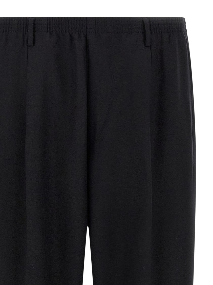 Cellar Door Straight Leg Wool Pants With Trompe L'oeil Flap