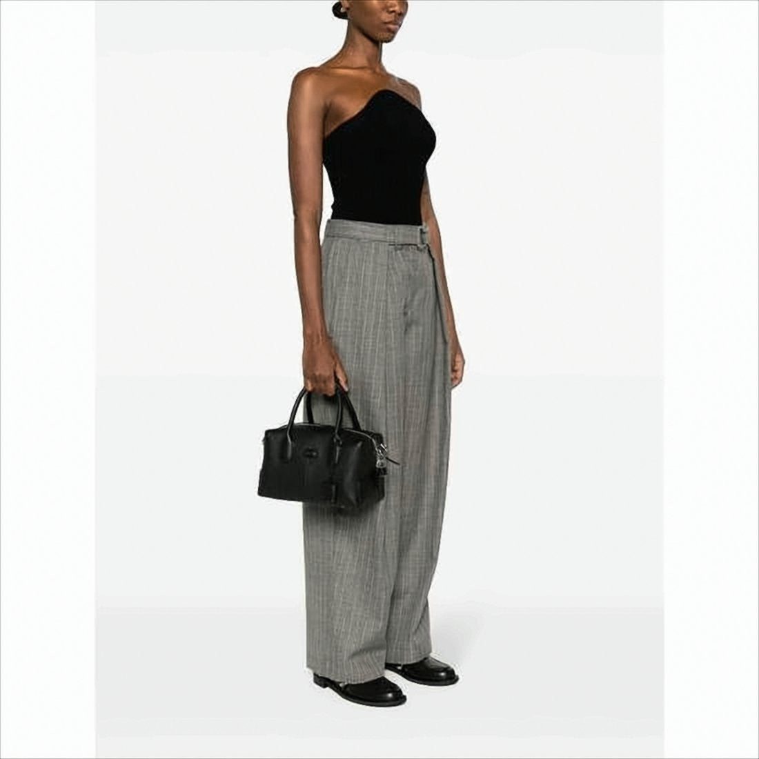 Tod's Structured Black Calf Leather Crossbody Bag
