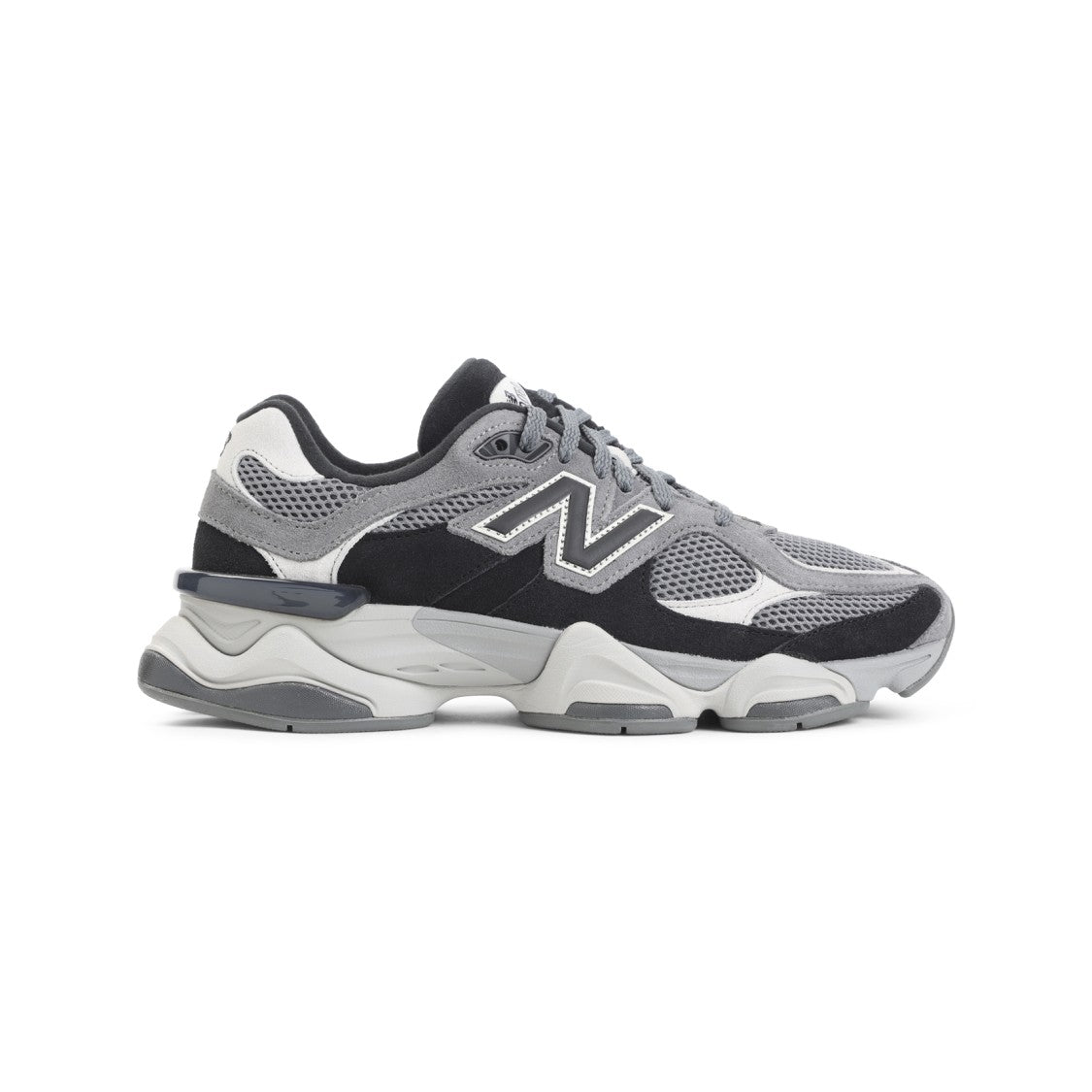 New Balance 9060 Grey And Black Leather Sneakers
