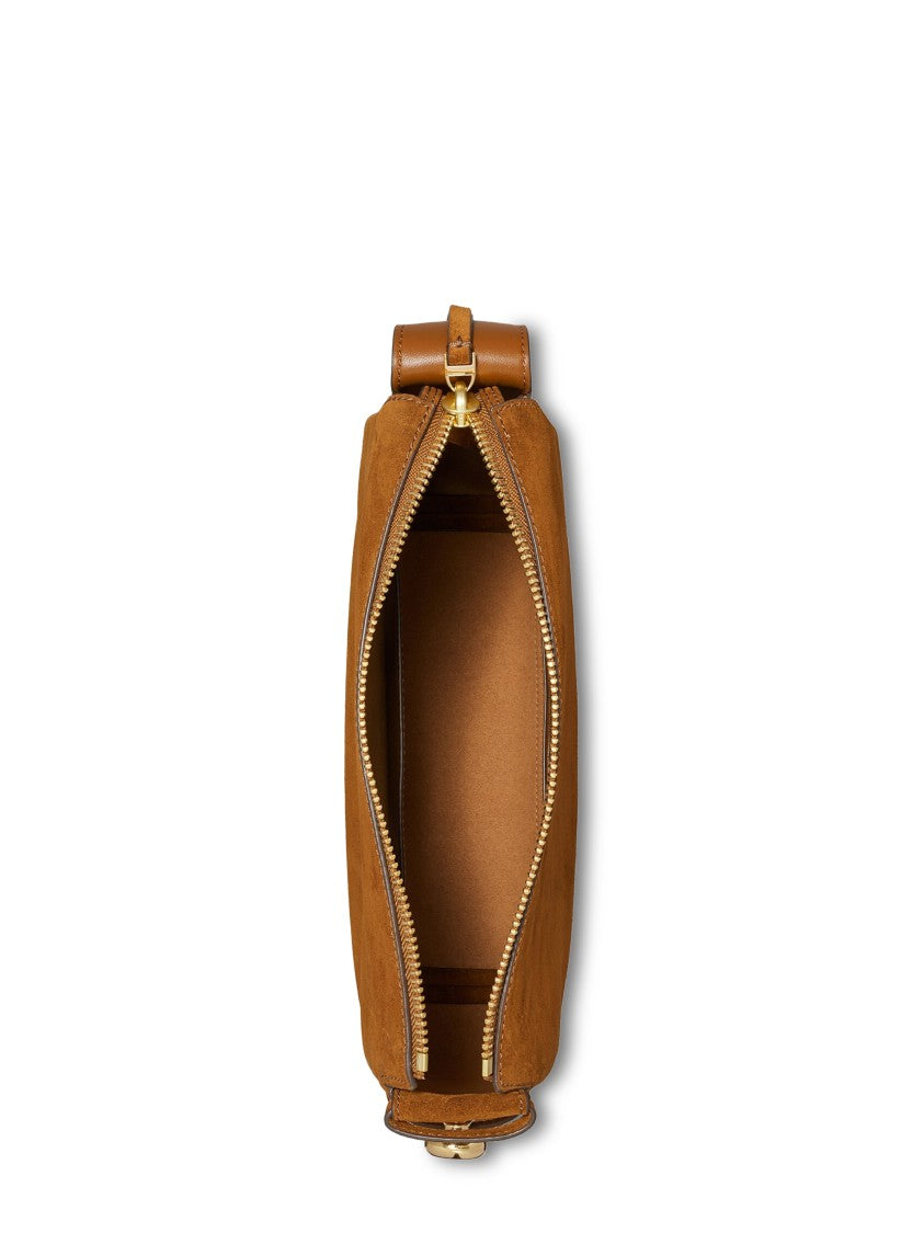 Tory Burch Romy Suede Shoulder Bag With Structured Silhouette
