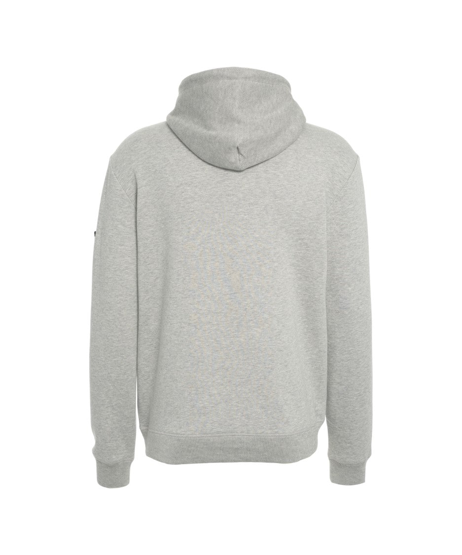 Alpha Tauri Hooded Knit Jacket With Decorative Buttoned Kangaroo Pocket