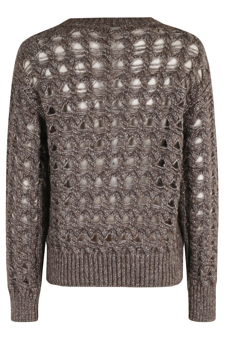 Herno Openwork Knit Sweater With Round Neckline