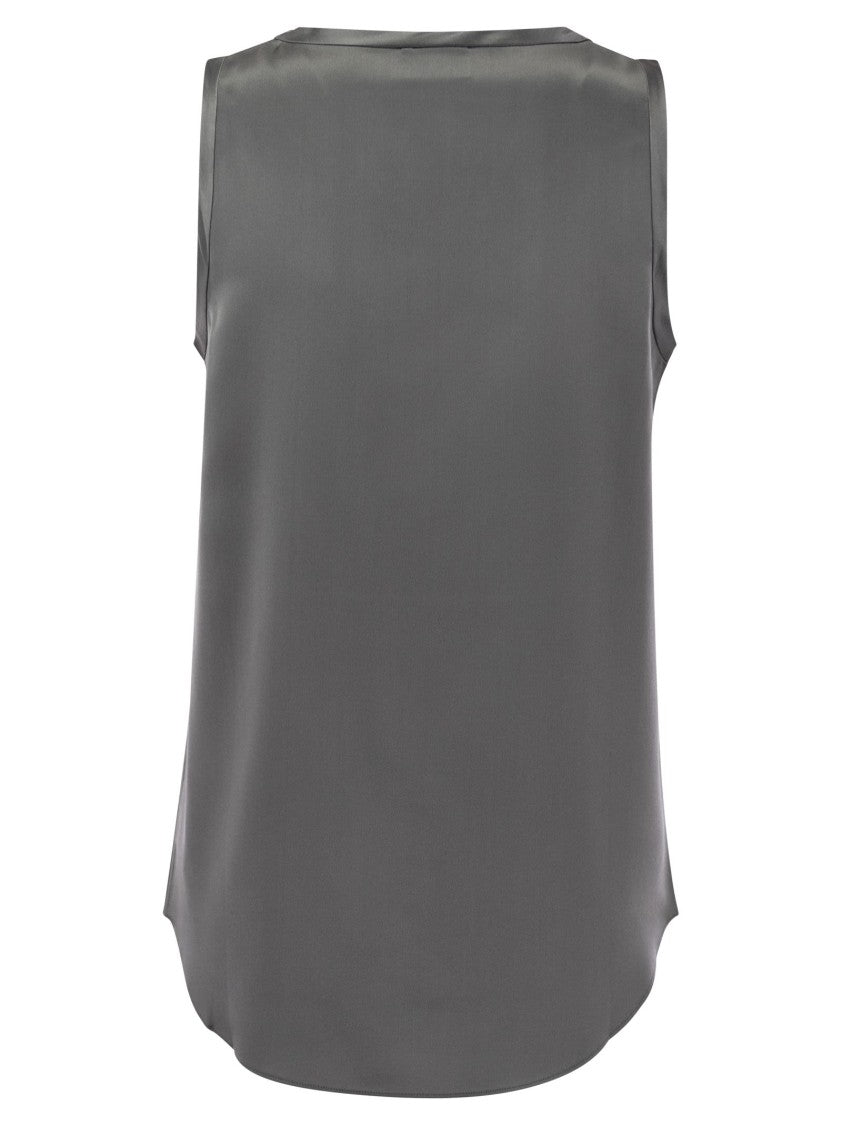 Brunello Cucinelli Stretch Silk Satin Top
