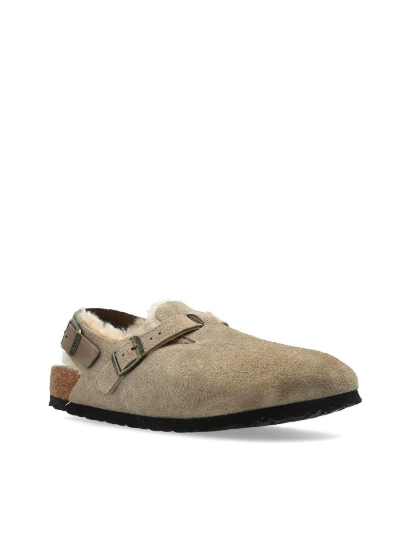 Birkenstock Closed-Toe Suede Sandals With Adjustable Buckle