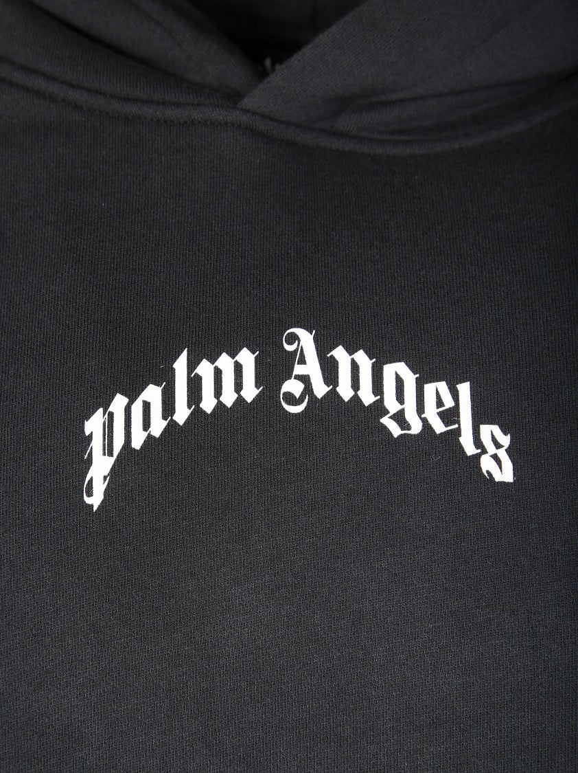 Palm Angels Relaxed Fit Hooded Sweatshirt With Front Kangaroo Pocket