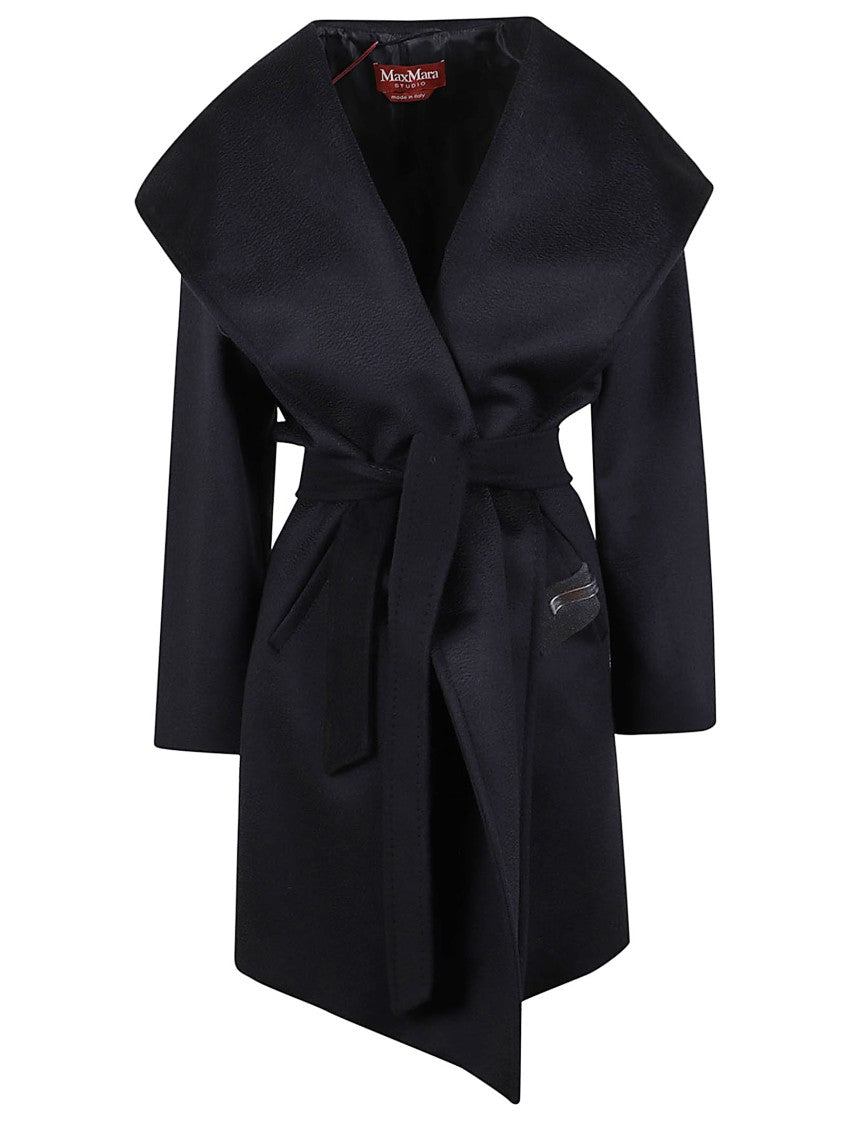 Max Mara Wool Coat With Dramatic Shawl Collar