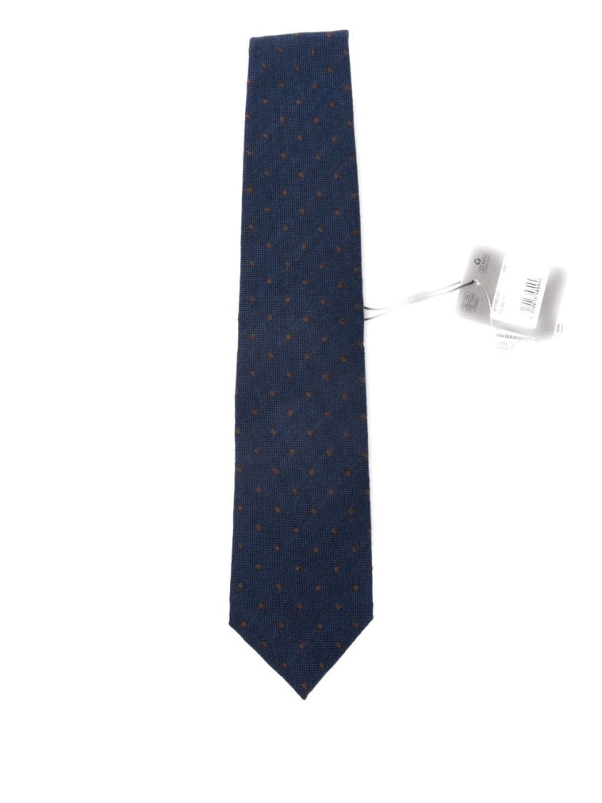 Corneliani Textured Blue Tie With Subtle Pattern