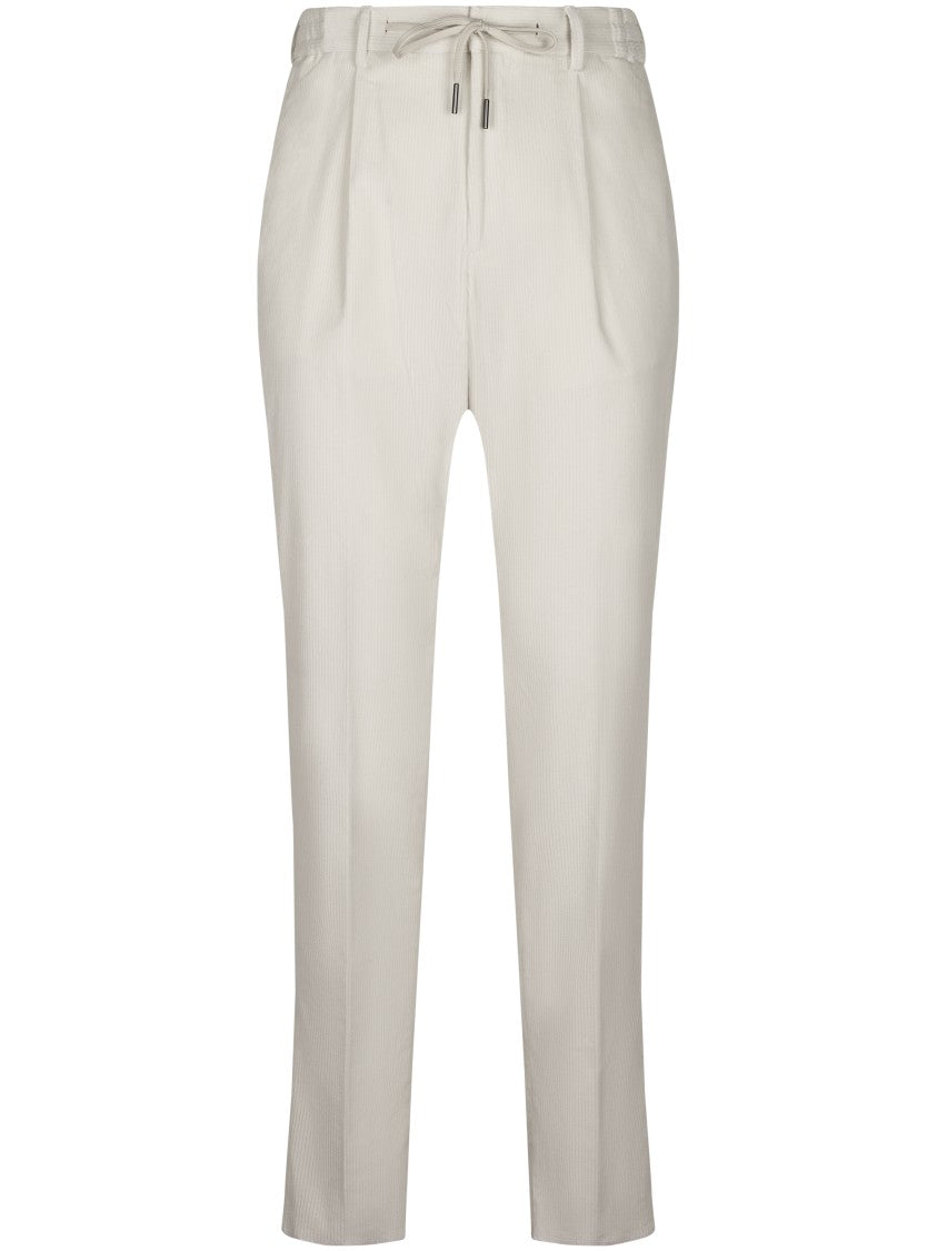 Tagliatore Cream Tailored Trousers With Straight Leg Cut