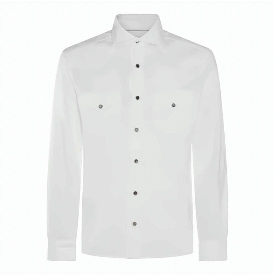 Brunello Cucinelli Long-Sleeve White Cotton Shirt