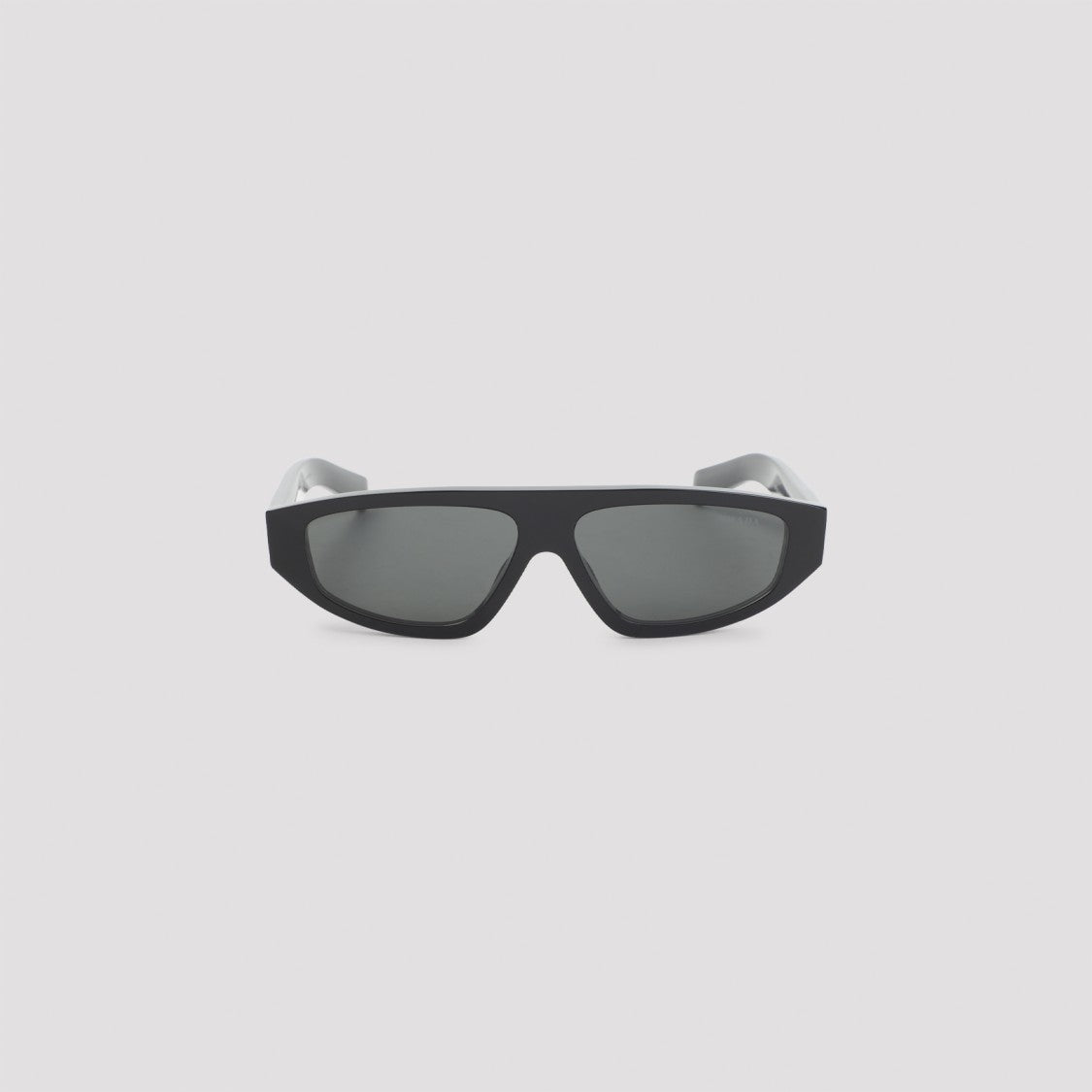 Prada Matte Black Acetate Sunglasses With Rectangular Frame