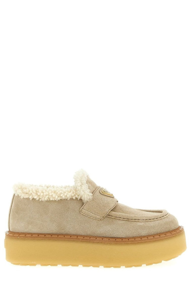 Prada Minimalist Flat Shoes With Rounded Toe And Low-Profile Sole