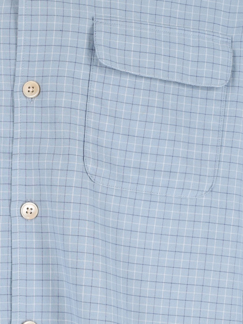 Sunflower "Pocket Shirt" Checked Shirt Light Blue