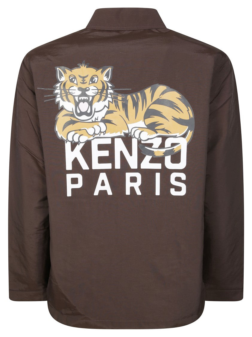 Kenzo Heavy Coach Jacket With Bold Tiger Graphic