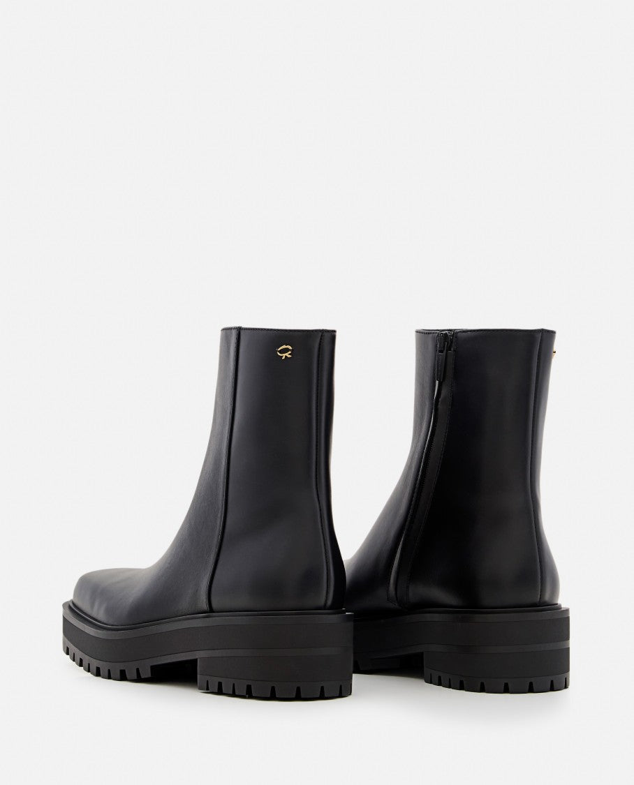 Gianvito Rossi Leather Combat Boots