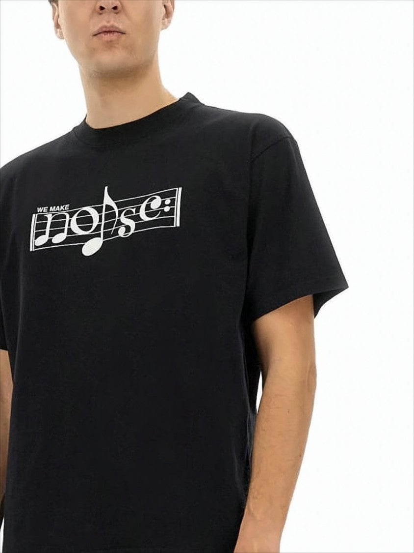 Undercover Black Graphic Short-Sleeve T-Shirt With Musical Design