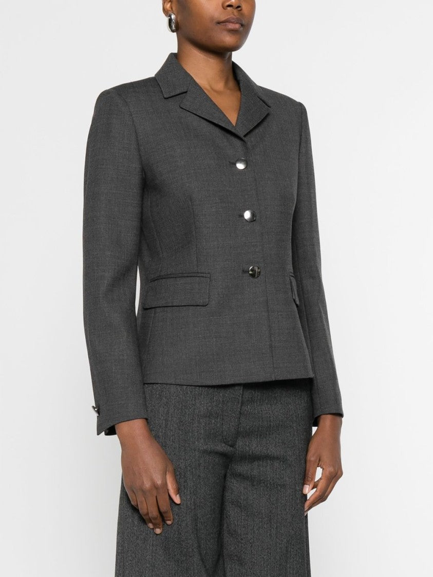 Tagliatore Tailored Gray Jacket With Notched Collar