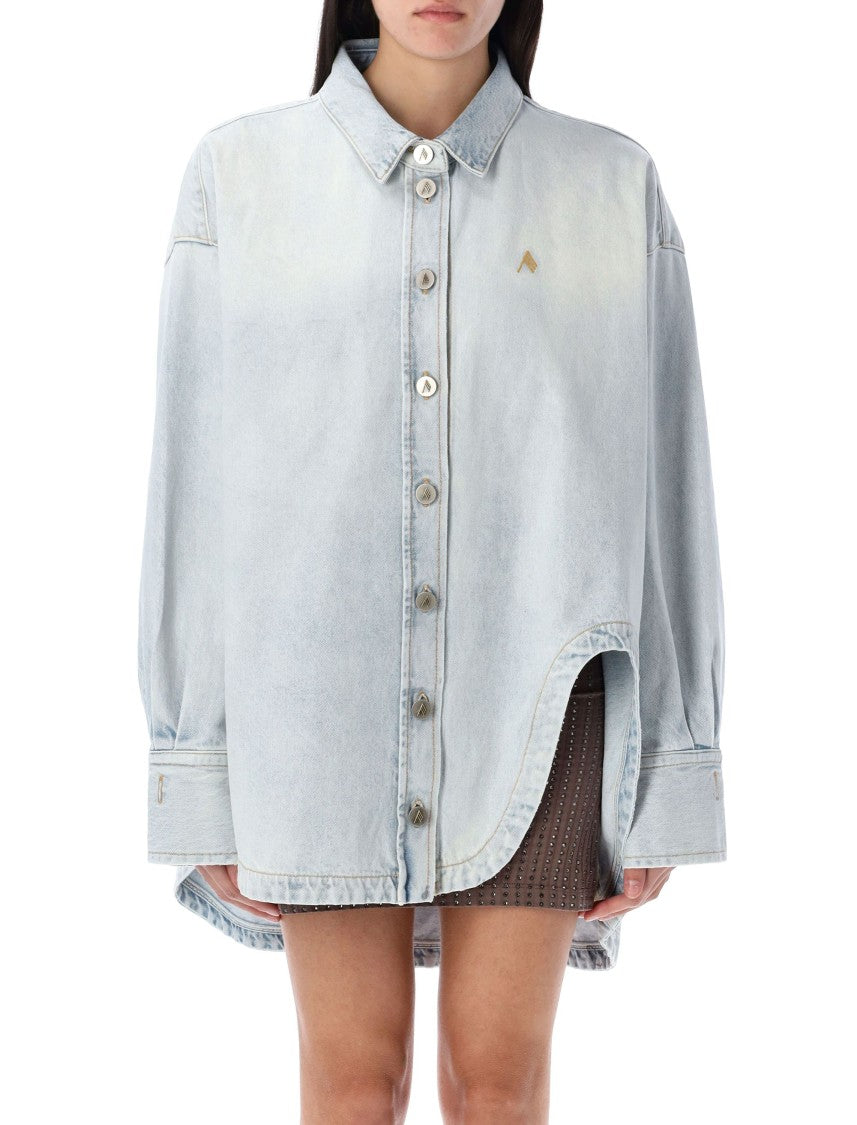 The Attico Glossy Diana Denim Shirt