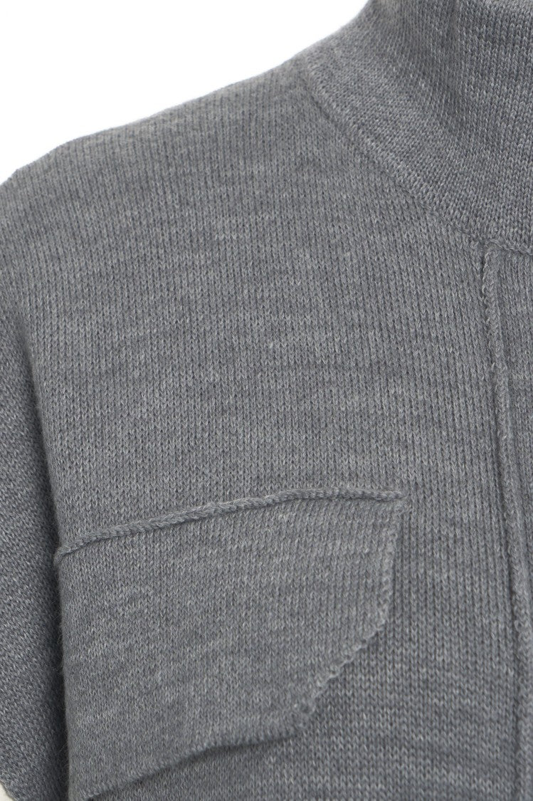 Jeio Sleeveless Knit Vest With High Collar And Front Zip Closure
