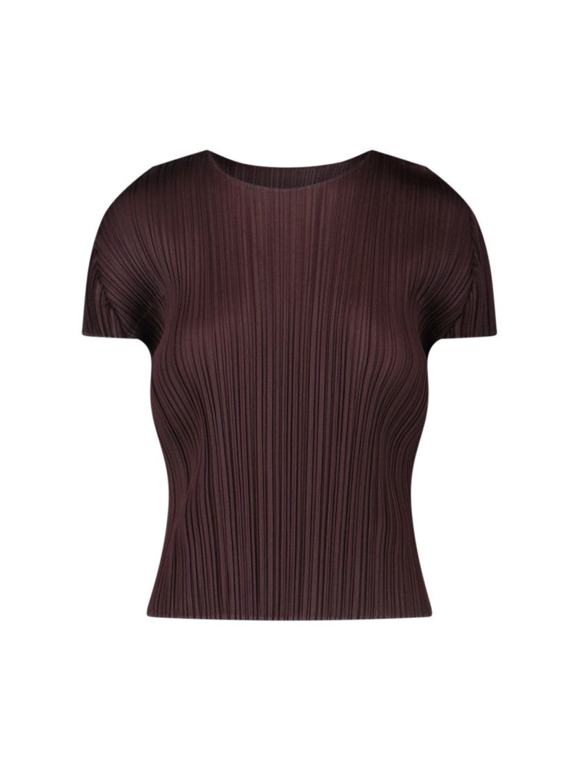 Pleats Please Pleated Texture Short-Sleeved Top