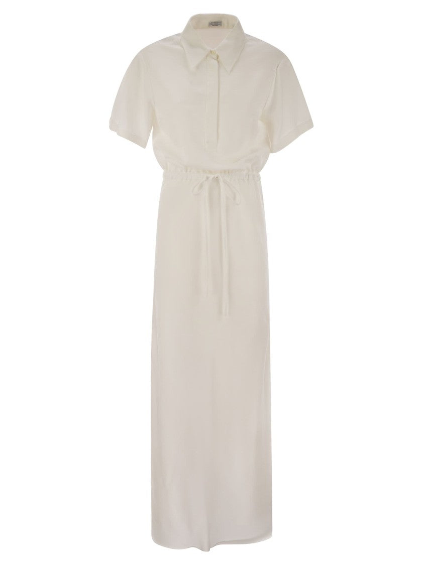 Brunello Cucinelli Fluid Viscose And Linen Twill Dress