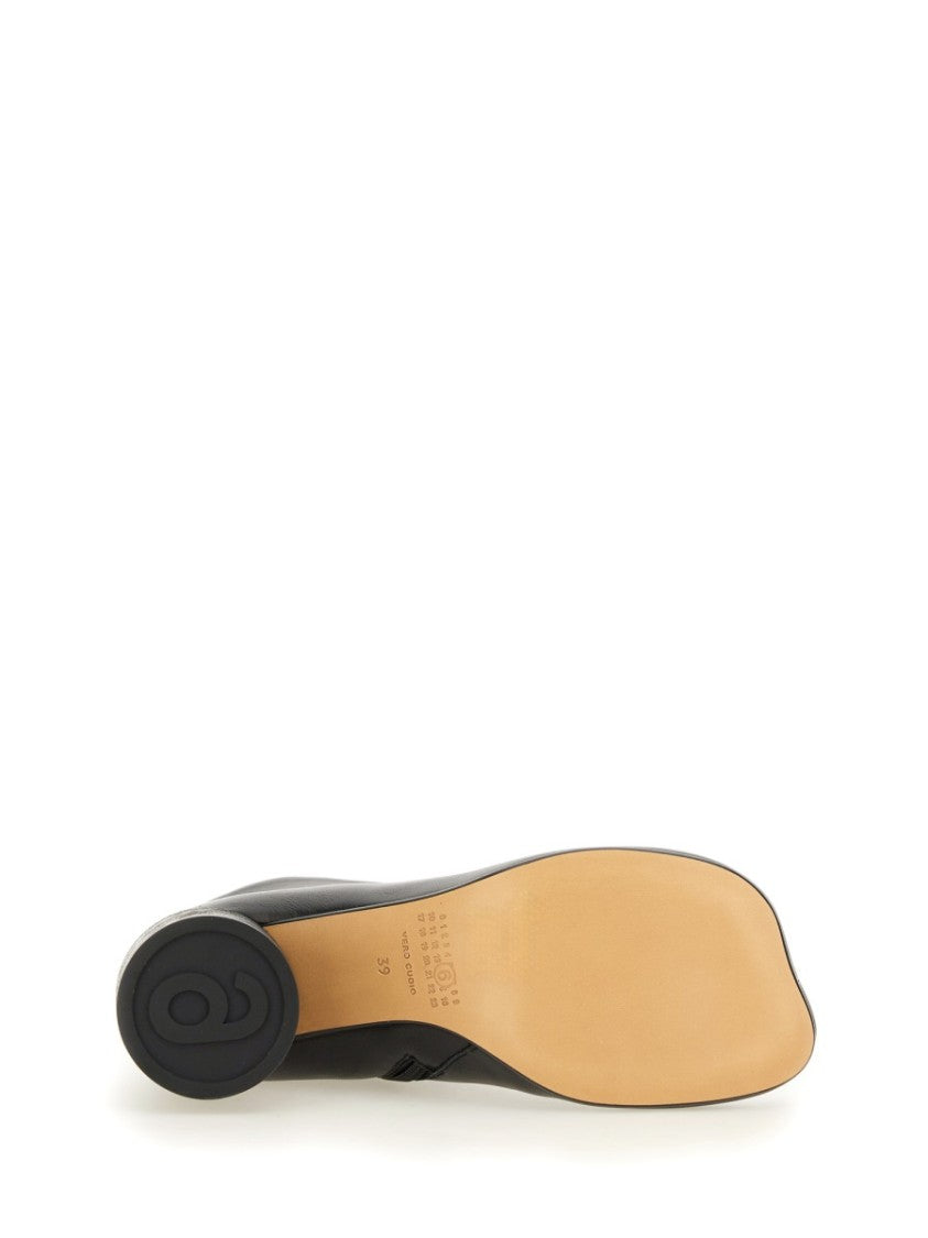 Mm6 By Maison Margiela Anatomical Black Leather Ankle Boots