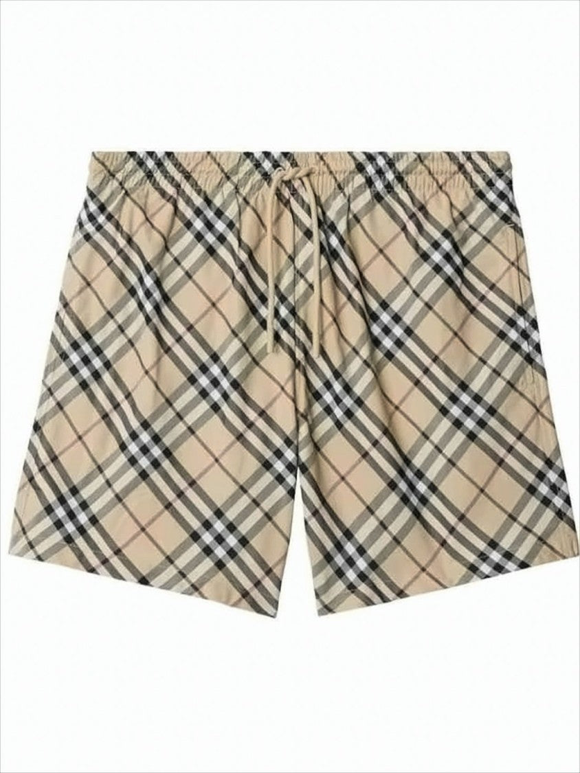 Burberry Beige Check Swim Shorts