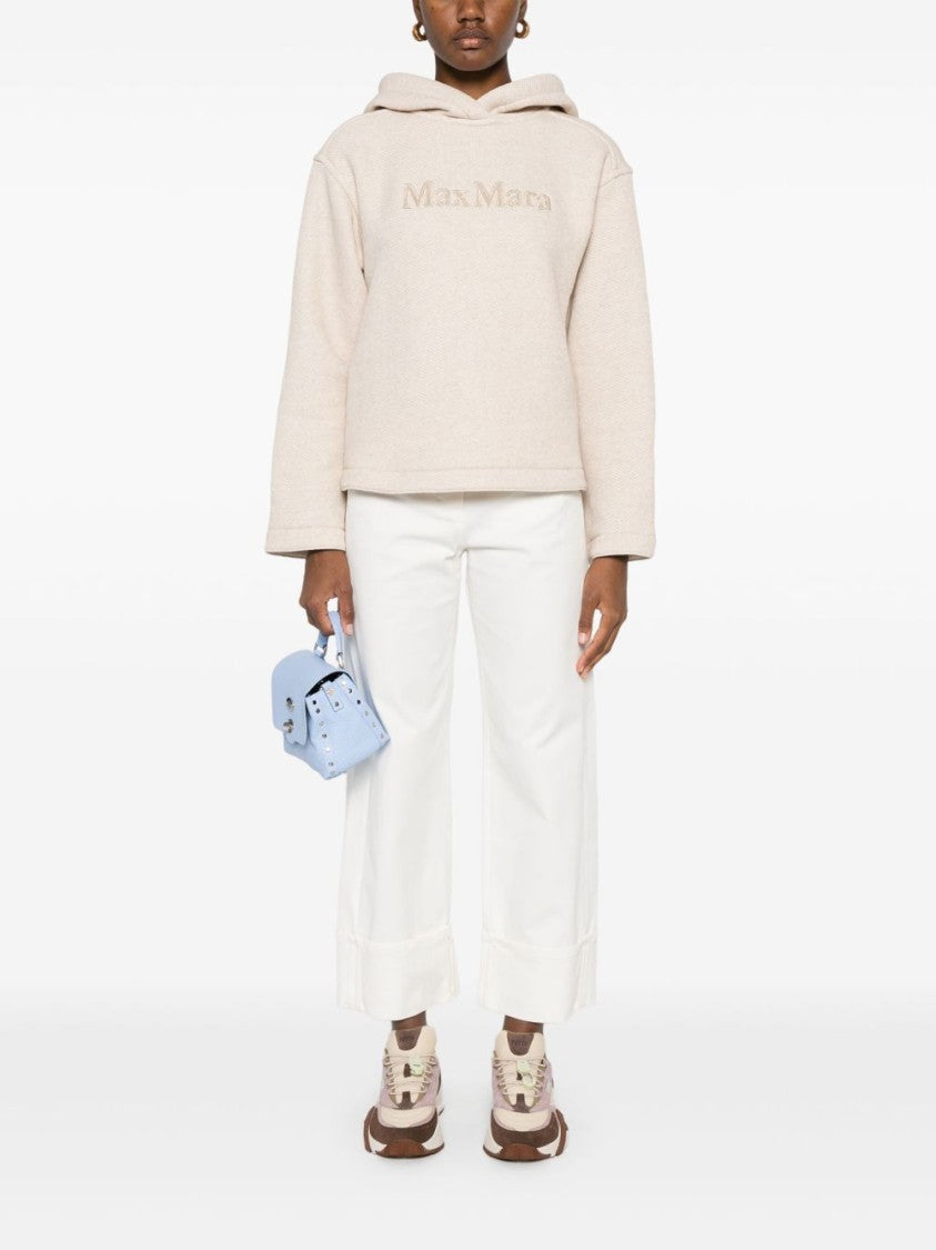 Max Mara Relaxed Fit Hooded Sweatshirt With Textured Finish