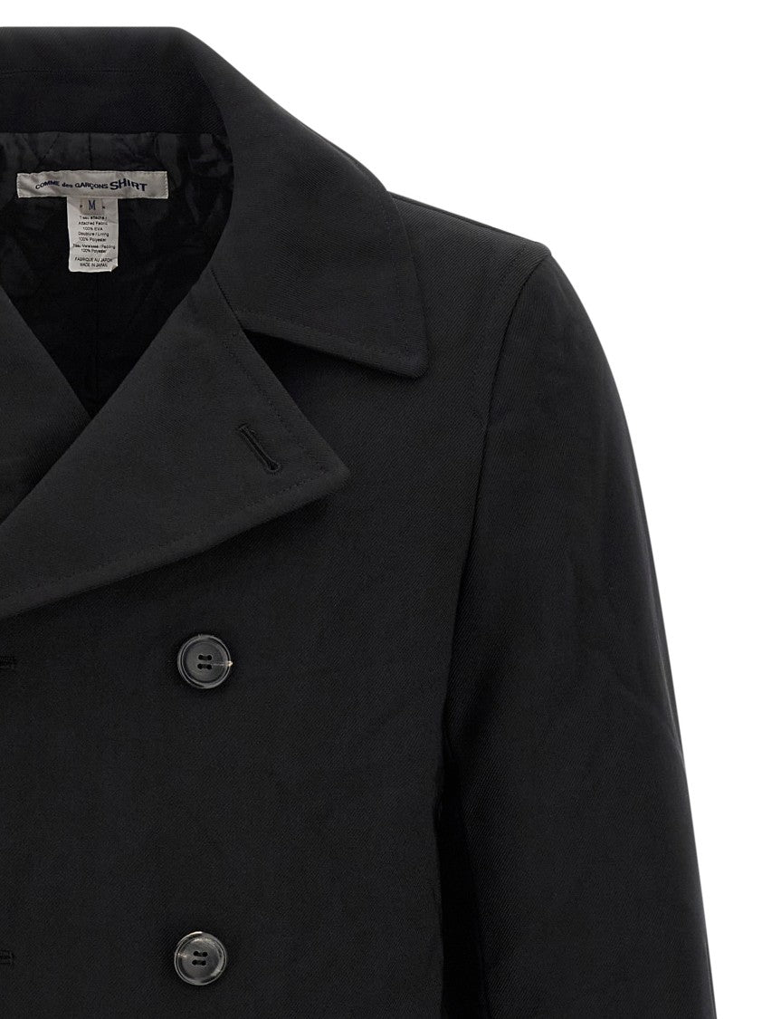 Comme Des Garçons Double-Breasted Canvas Caban Jacket