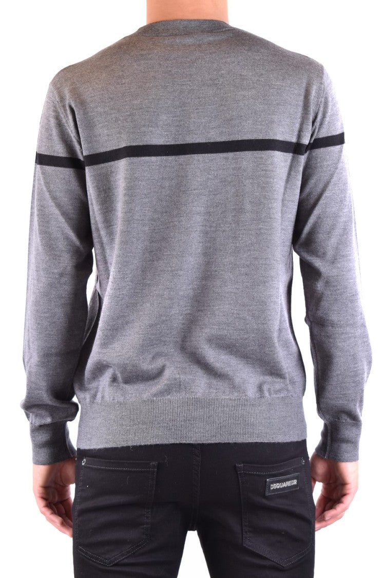 Dsquared2 Contrast Stripe Knit Top In Grey