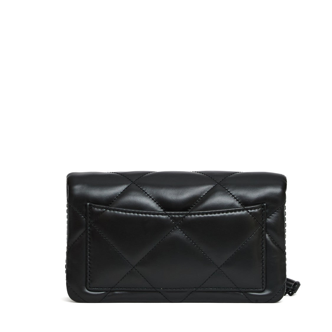 Tory Burch Kira Diamond Quilt Powder Coated Chain Wallet Purse