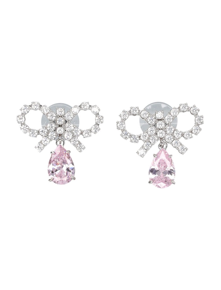 Self-Portrait Micro Bow Crystal Earring