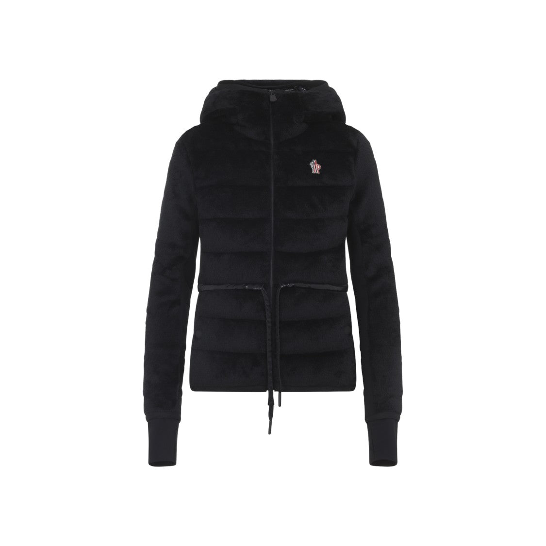 Moncler Grenoble Plush Padded Down Coat With Quilted Texture And Drawstring Detail