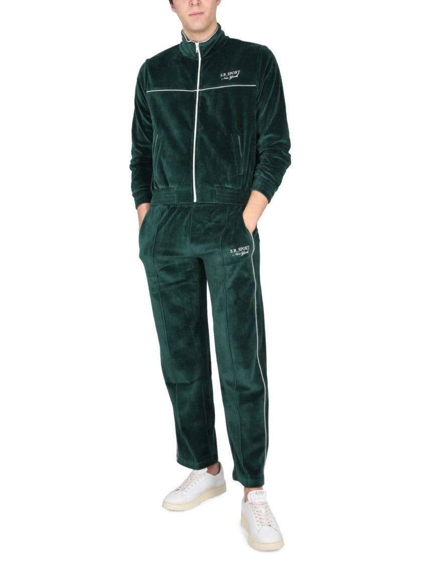 Sporty And Rich Full-Zip Sweatshirt With Plush Texture