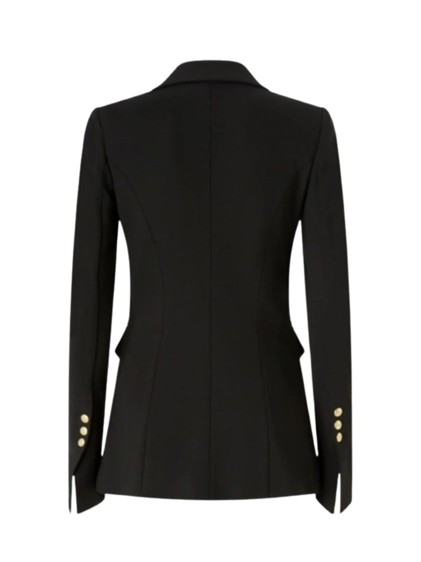 Pinko Asymmetric Tailored Blazer With Gold Buttons And Structured Shoulders