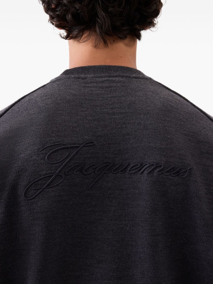 Jacquemus Dark Gray Merino Wool Blend Sweater