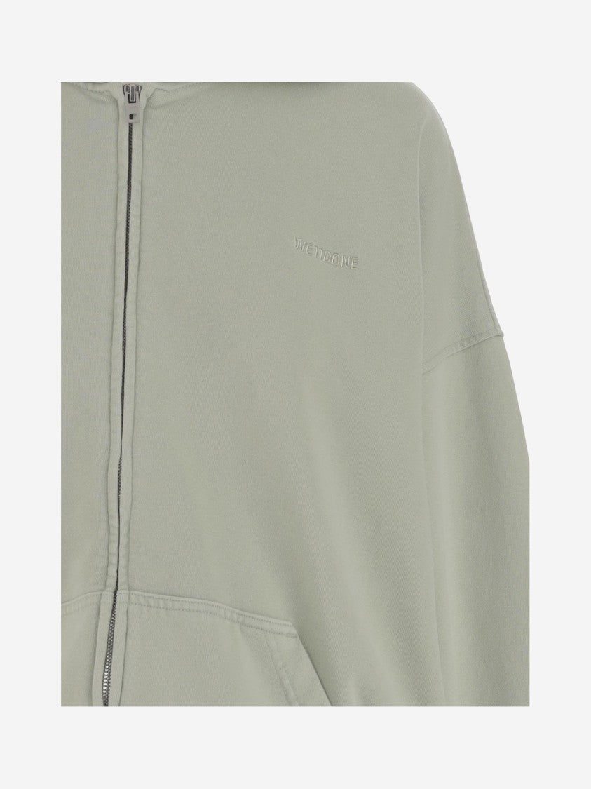 We11 Done Hooded Cotton Sweatshirt With Embroidered Logo And Bear Print