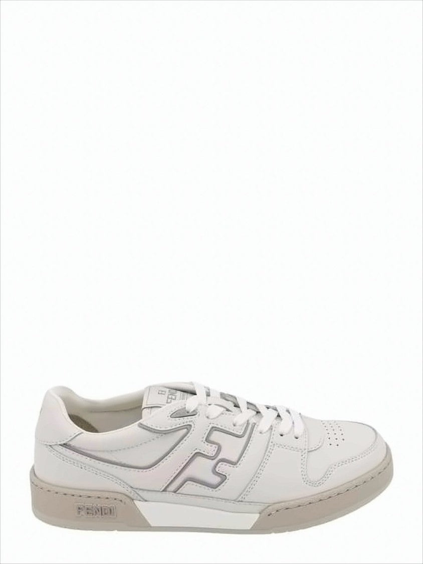 Fendi Low-Top Calf Leather Sneakers With Perforated Detailing And Textured Sole
